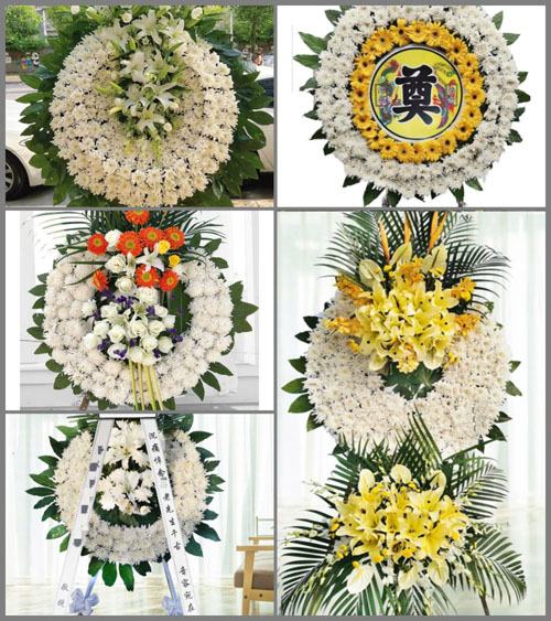湖北黄冈市罗田县河铺镇象鼻咀村花圈速递